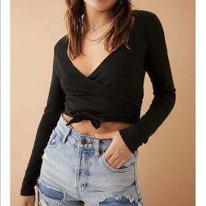 Urban Outfitter Long Sleeve Wrap Top